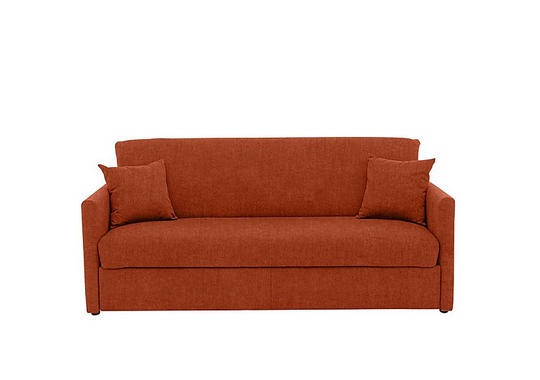 Versatile 3 Seater Fabric Sofa Bed with Slim Arms - Orange