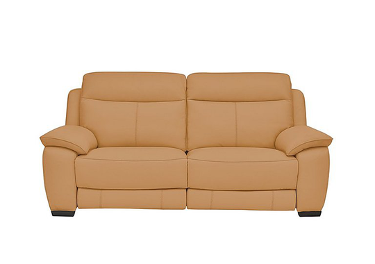 Starlight Express 3 Seater Leather Recliner Sofa with Power Headrests - Yellow- World of Leather
