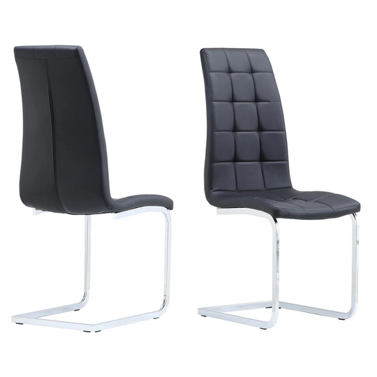 Leather Dining Chairs With Electroplated Base