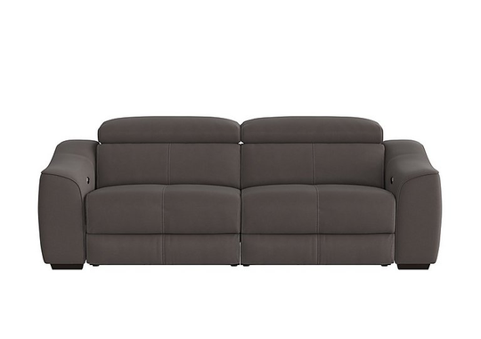 Elixir 3 Seater Fabric Manual Recliner Sofa - Grey