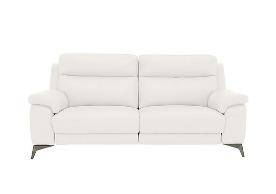 Missouri 3 Seater Leather Power Recliner Sofa - White- World of Leather