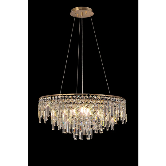 Artic Pendant Round 8 Light G9 French Gold/Crystal