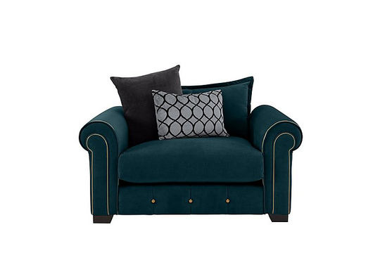 Alexander and James - Sumptuous Fabric Snuggler Chair - Teal