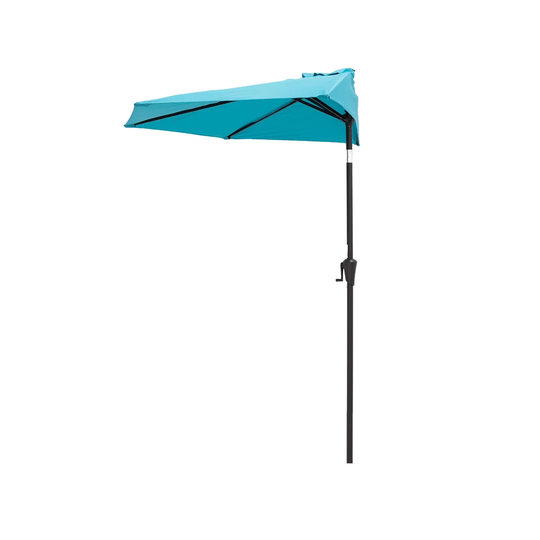 2.75 Meter Half Round Outdoor Market Garden Parasol Patio Table Umbrella With Tilt And Crank For Wall Balcony