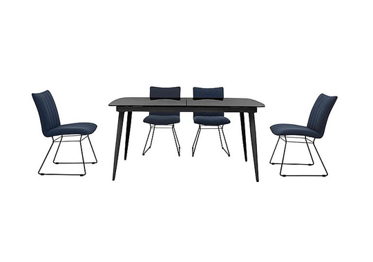 Ace Large Extending Dining Table and 4 Chairs - Blue