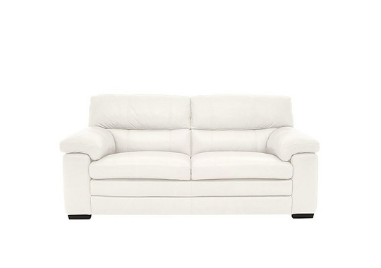 Cozee 2 Seater Pure Premium Leather Sofa - White- World of Leather