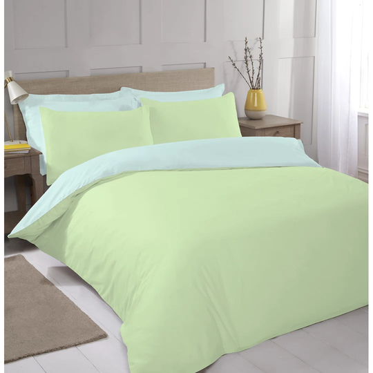 Night Comfort Lemon Turquoise Cotton Rich Duvet Cover Set with Pillowcase