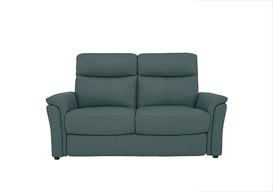 Compact Collection Piccolo 2 Seater Leather Static Sofa - Green- World of Leather