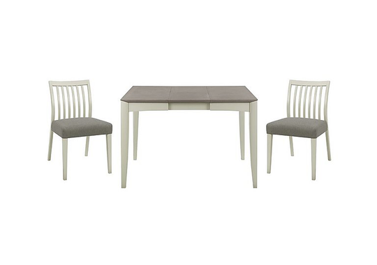 Skye Small Table and 2 Slatted Chairs - Grey