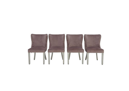Marvel Chrome Set of 4 Button Back Dining Chairs