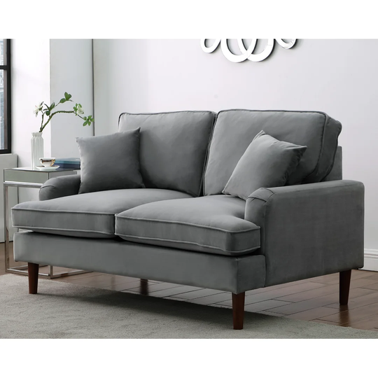 2 Seater Sofa With 2 Scatter Cushions Grey