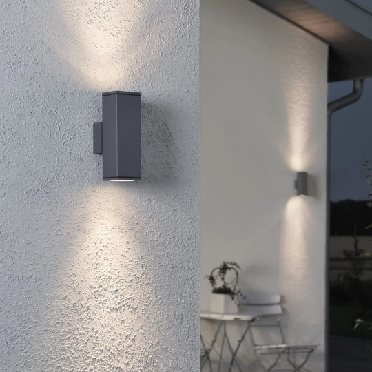 KONSTSMIDE Wall Light Monza Single Square Dark Grey in , 20 H x 10 W