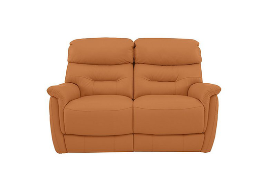 Chicago 2 Seater Leather Battery Recliner Sofa - Yellow- World of Leather