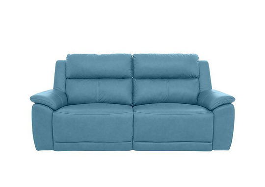 Utah 3 Seater Leather Sofa - Blue