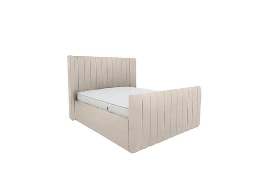 Eira High Foot End Bed Frame - King Size - Beige