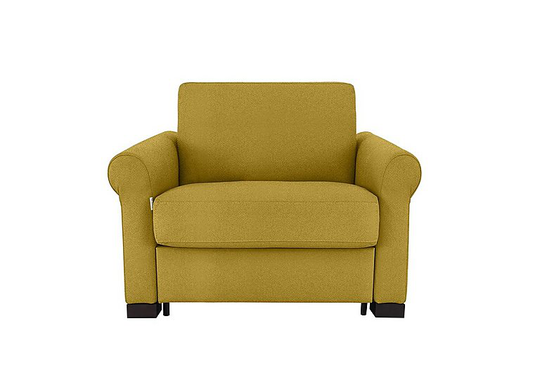 Nicoletti - Alcova Fabric Chair Sofa Bed with Scroll Arms - Yellow