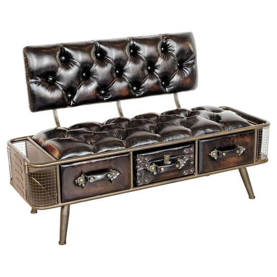 Ames Faux Leather Storage Bench