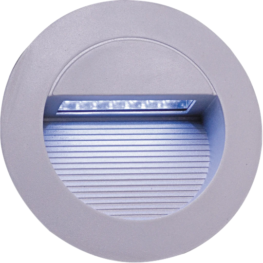 IP44 14 x White LED Grey Aluminium Round Recessed Wall Light