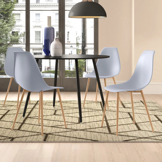 Plastic Dining Chairs with Iron Legs