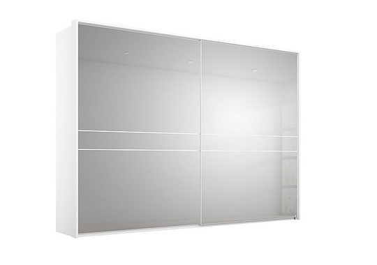 Rauch - Lando Sliding Mirror Wardrobe with LED Lights - 280-cm - White