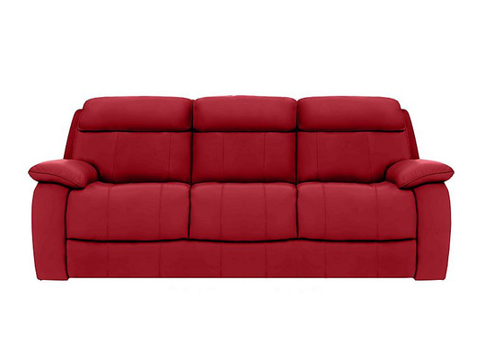Moreno 3 Seater Leather Sofa - Red- World of Leather