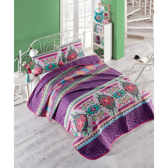 Dentelle Quilted Bedspread Set with 2 Pillows