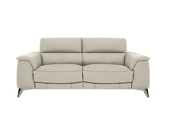 Odyssey 3 Seater Leather Static Sofa - Grey- World of Leather