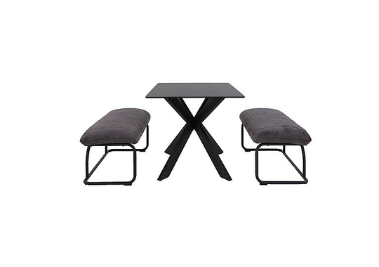 Creed Small Table and 2 Low Benches Dining Set