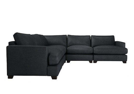 The Lounge Co. - Lorrie Large Leather Corner Sofa - Black