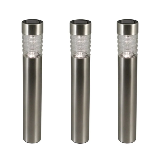Luxform Solar LED Garden Post Lights Tacoma Silver