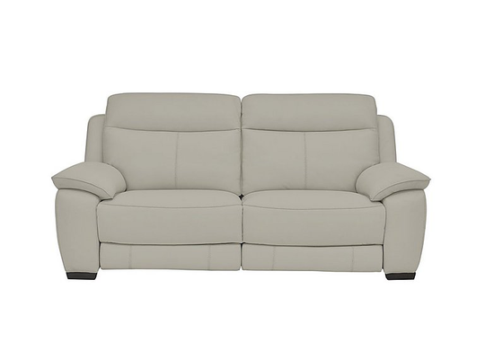 Starlight Express 3 Seater Leather Recliner Sofa with Power Headrests - Grey- World of Leather