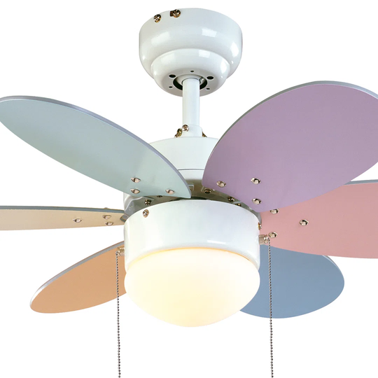 76Cm Dutil 6 - Blade Ceiling Fan with Light Kit Included