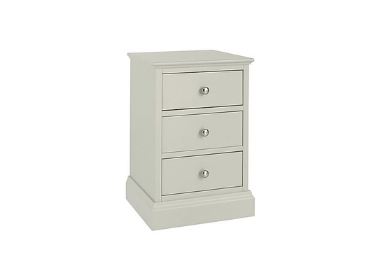 Faye 3 Drawer Bedside Table - Grey