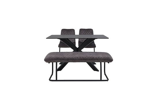 Creed Small Table, 2 Chairs and Low Bench Dining Set