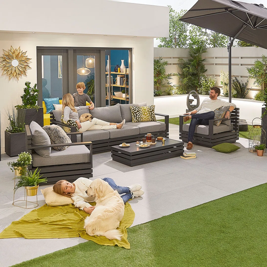 San Marino 3 Seat Sofa Set - White