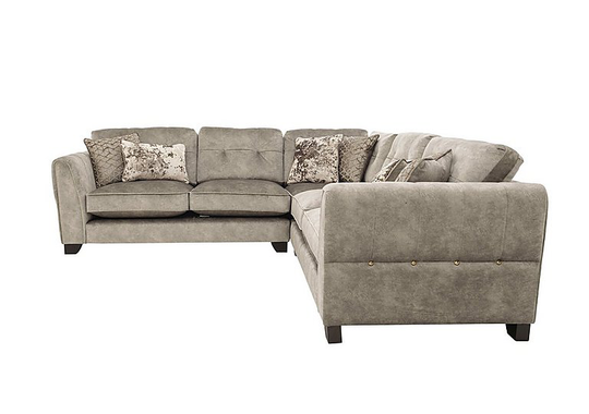 Ariana Large Fabric Classic Back Corner Sofa - Beige