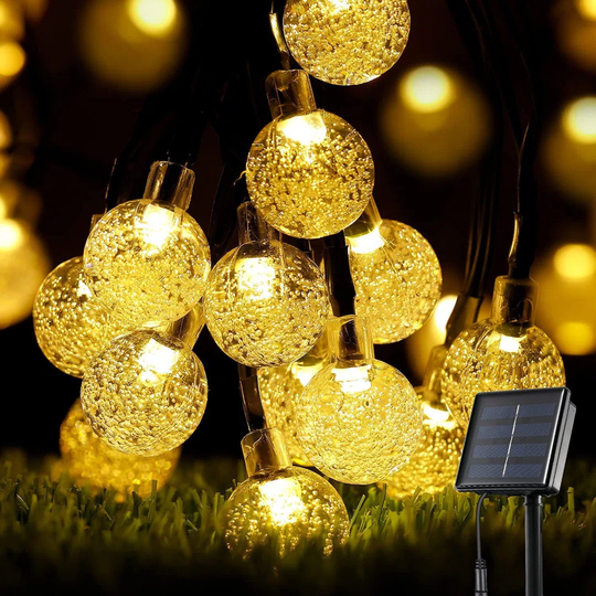 Dakota Fields Solar String Lights 100 Led 40 Feet Crystal Globe Outdoor Lights With 8 Lighting Modes, Waterproof Solar Powered Lights For Garden Yard