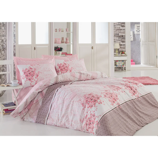 Lakeville Pink/White 100% Cotton Reinforce 145 TC Duvet Cover Set