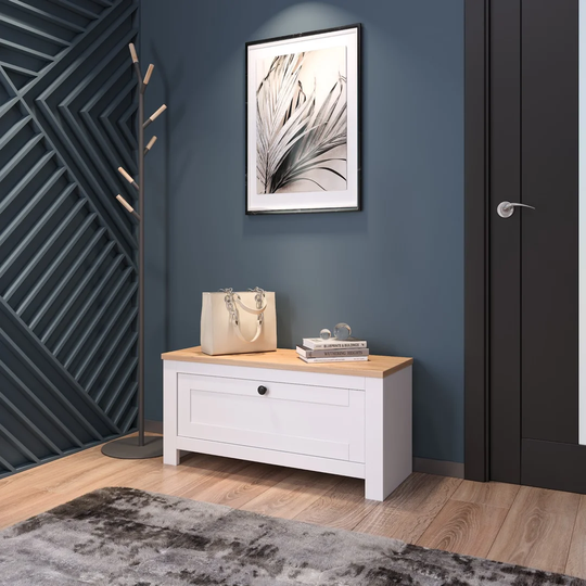 Bhavya Wood Storage Bench