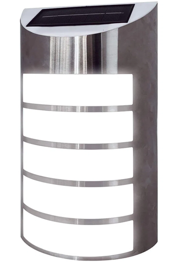 Solalite Silver 35cm H Solar Powered Outdoor Bulkhead Light