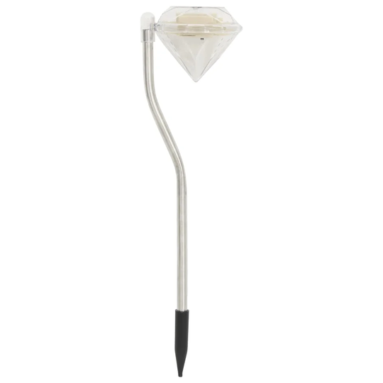 White Solar Powered Steel Pathway Light Pack