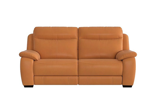 Starlight Express 3 Seater Leather Manual Recliner Sofa - Yellow- World of Leather