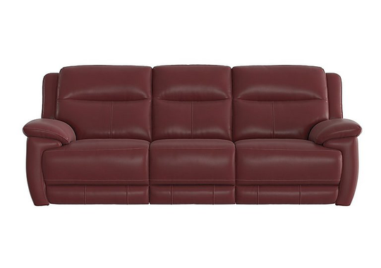 Touch 3 Seater Leather Sofa - Red- World of Leather
