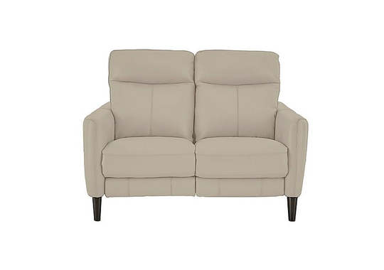 Compact Collection Petit 2 Seater Leather Sofa - Grey- World of Leather