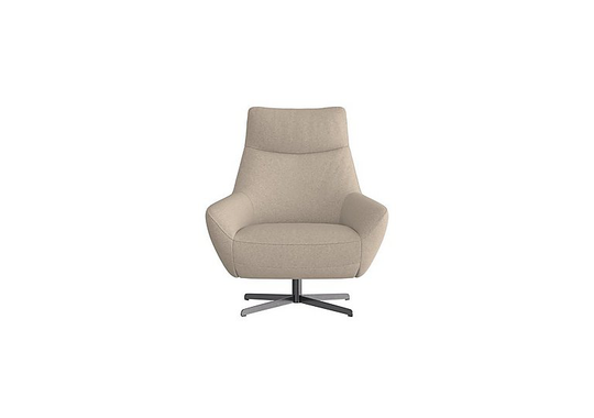 Galaxy Fabric Swivel Chair - Beige- World of Leather