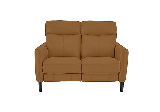 Compact Collection Petit 2 Seater Leather Power Recliner Sofa - Brown- World of Leather