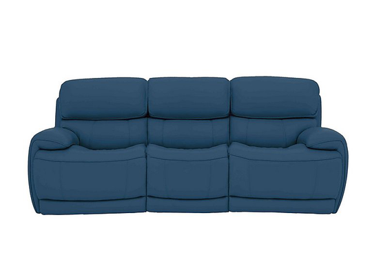 Relax Station Rocco 3 Seater Leather Power Rocker Sofa with Power Headrests - Blue- World of Leather