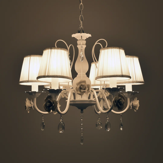 METAL CEILING LUMINAIRE W/6 LIGHTS WHITE/PINK 555540/100
