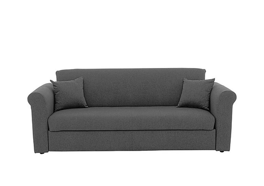 Versatile 3 Seater Fabric Sofa Bed with Scroll Arms - Grey