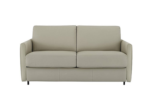 Nicoletti - Alcova 2 Seater Leather Sofa Bed with Slim Arms - Grey